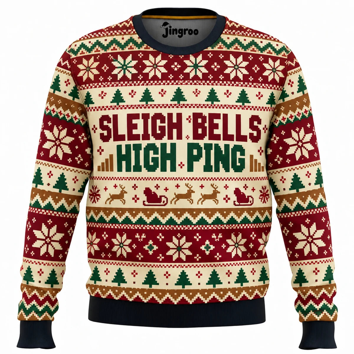 Sleigh Bells High Ping Ugly Christmas Sweater - Christmas Jumper (front)