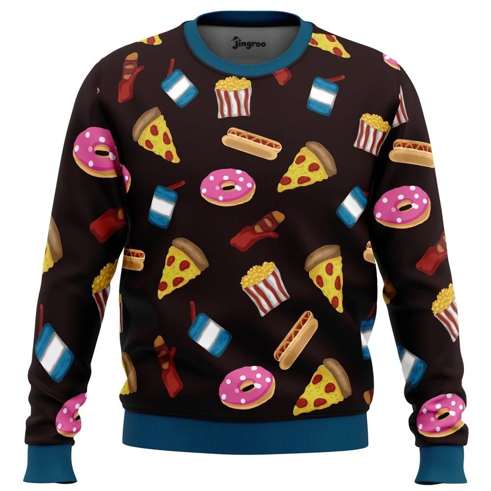 Snack Time Survivor Knit Ugly Christmas Sweater - Christmas Jumper (front)