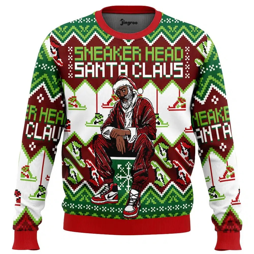 Sneakerhead Santa Ugly Christmas Sweater - Christmas Jumper (front)
