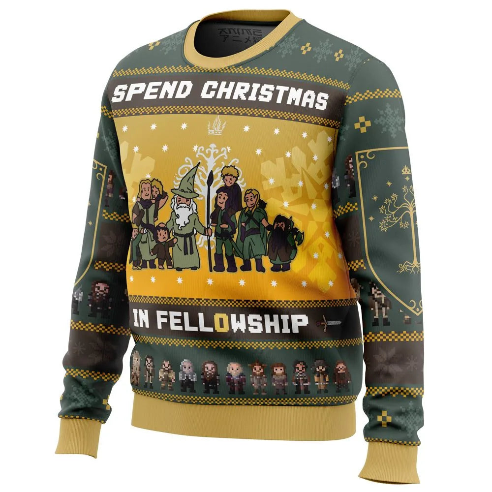 Spend Christmas In Fellowship Ugly Christmas Sweater - Christmas Jumper (back)