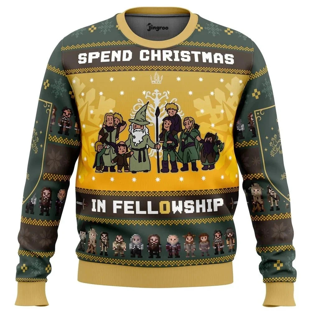 Spend Christmas In Fellowship Ugly Christmas Sweater - Christmas Jumper (front)
