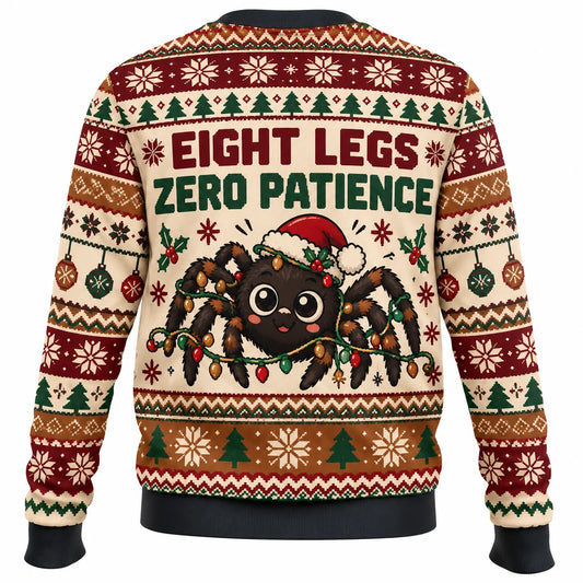Spider Tinsel Crew Ugly Christmas Sweater - Christmas Jumper (back)