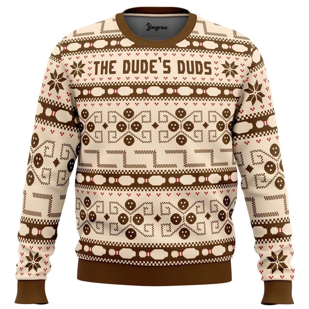 The Dude Abides In This Sweater Ugly Christmas Sweater - Christmas Jumper (front)