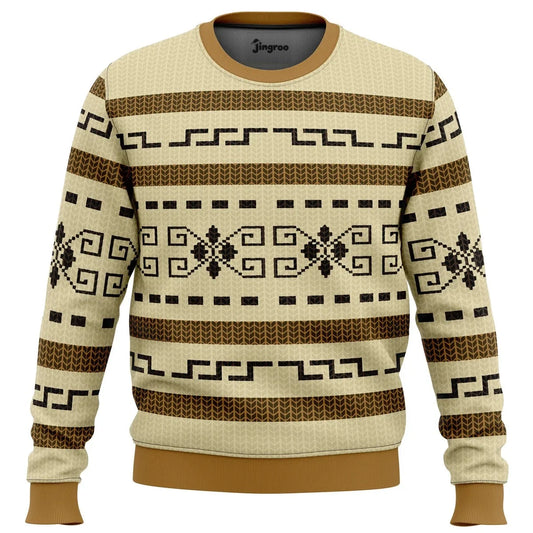 The Dude's Cardigan Ugly Christmas Sweater - Christmas Jumper (front)