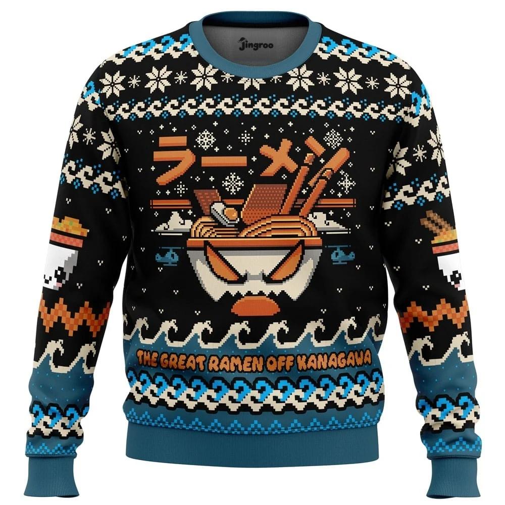 The Great Ramen Wave Ugly Christmas Sweater - Christmas Jumper (front)