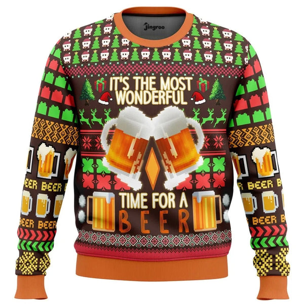 Time For A Beer Ugly Christmas Sweater