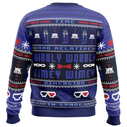 Timey Wimey Christmas Ugly Christmas Sweater - Christmas Jumper (back)
