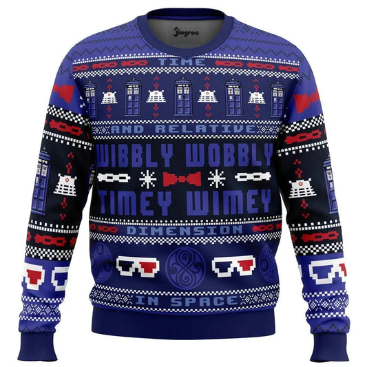 Timey Wimey Christmas Ugly Christmas Sweater - Christmas Jumper (front)