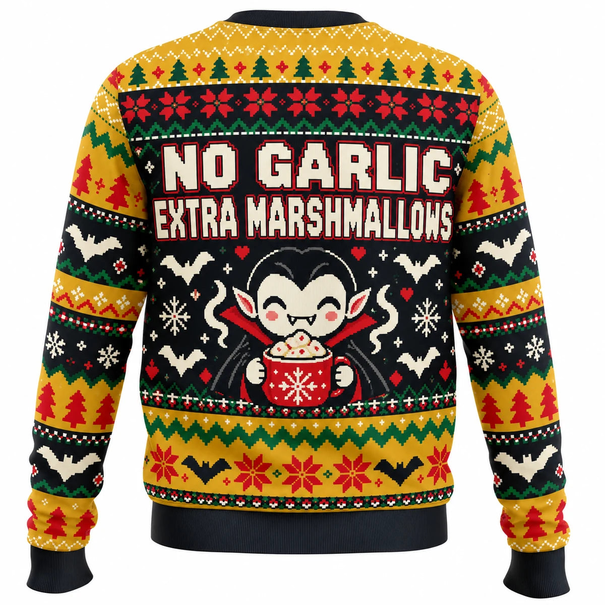 Vampire Cocoa Club Ugly Christmas Sweater - Christmas Jumper (back)