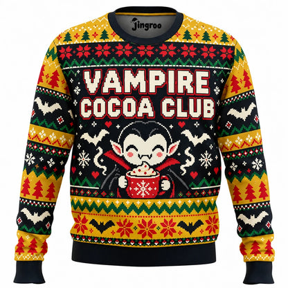 Vampire Cocoa Club Ugly Christmas Sweater - Christmas Jumper (front)