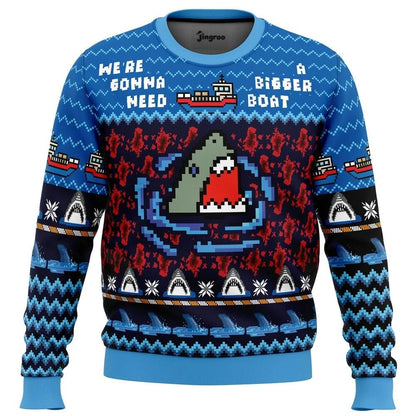 We're Gonna Need A Bigger Sleigh Ugly Christmas Sweater - Christmas Jumper (front)