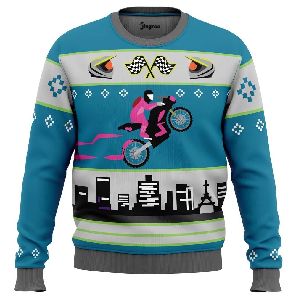 Wintery Rush Survivor Knit Ugly Christmas Sweater - Christmas Jumper (front)
