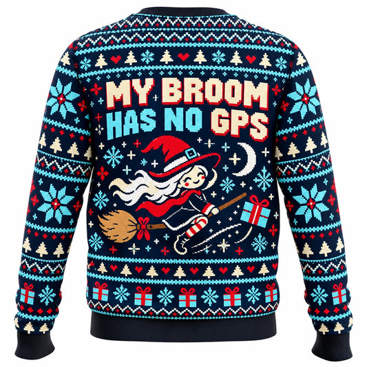 Witch Way to the Gifts? Ugly Christmas Sweater - Christmas Jumper (back)