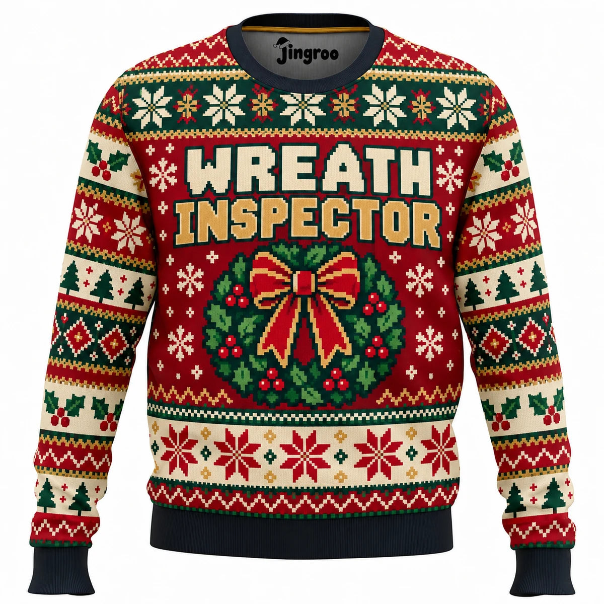 Wreath Inspector Ugly Christmas Sweater - Christmas Jumper (front)