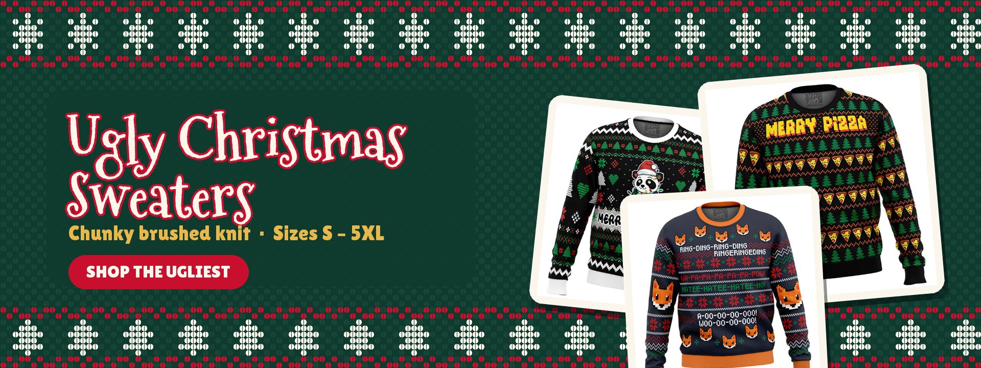Ugly Christmas sweaters - chunky brushed knit, sizes S to 5XL